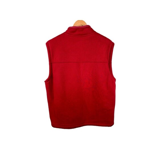 GH Bass Earth Size Large Red Mens Faux Fur Sherpa Fleece Full Zip Vest Jacket - Picture 3 of 6